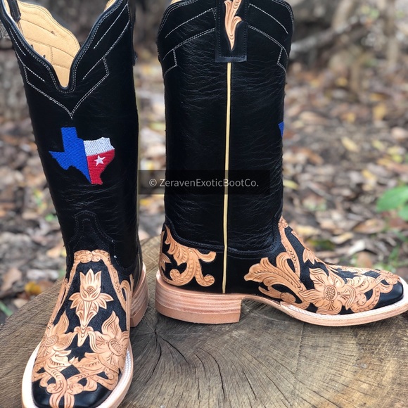 tooled leather boots womens